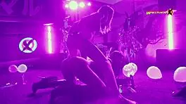 Neon Party Escalates As Girls Fuck And Scream With Pleasure.