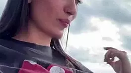 Wife Flashes Tight Pussy Outdoor In Bold Exhibitionist Solo Masturbation