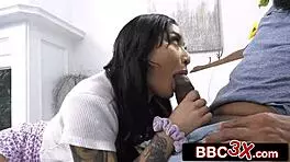 Tiny pocket-sized babysitter banged by enormous BBC - Avery Black