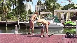 Lovely teen 18+ sluts threesome sex outdoors