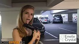 Emelie crystal horny in parking garage