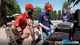 Stepmom Faints in Shock Watching Stepdaughter Fuck Husband and Stepson