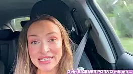 German Student Squirts In Car During Casting Fail