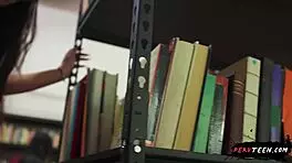 Sneaky blowjob under the table in class - pervteen 18+