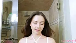 Fierce Brunette Bombshell Took a Shower