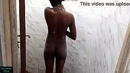 African Petite Teen Taking Bath Homemade