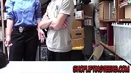 Blonde Security Gets Spunked!