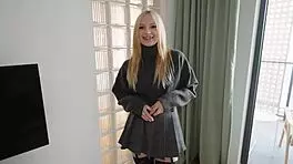 Sexy Blonde Cheats With Tv Handyman While Husband's In Bathroom!