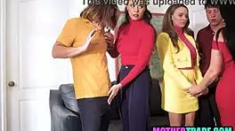 Milf stepmoms get anal fucked in a wild foursome