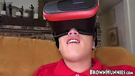 Ebony hottie Anya Ivy gets screwed by young VR fan