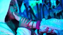 Bbw Ebony Lesbian Worships Petite Tattooed Girlfriend's Feet