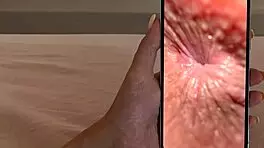 Watching close-up anal recording, shocked