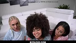 Neighbor Fucks Three Best Friends Nina Camila Braylin at Pajama Party