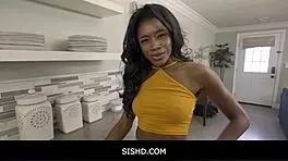 stunning black teen stepsister suggests lewd film with stepbrother