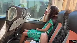 crazy man cums on public bus