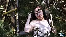 Hidden Woods Encounter With Young Brunette