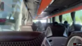 crazy man cums on public bus