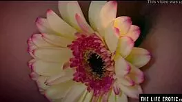 pretty girl masturbates with flower in her ass, so kinky