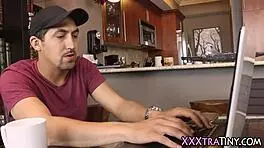 Throating tiny 18+ teen rides