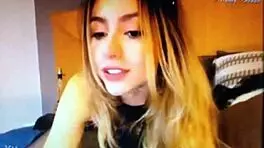 Sexy blonde slut looks and talks specifically on webcam