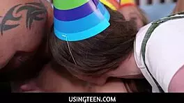Fuck, naughty freeuse hot teen threesome on birthday!