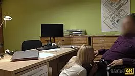 Loan4k Teen 18+ Girl Undresses In Loan Office For Necessary Cash.