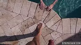 friends step brother fucks compeers and threesome allys 😏