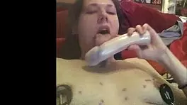 raven grey drips candle wax on tits and pussy 😈