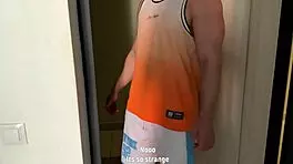 Wrong door a friendly neighbor invite me in her apartment rough fuck with cum on face