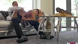 Dark haired hottie stuffs her muff with bfs big meat!