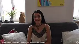 19yo aria first time in studio nervous dildo castings