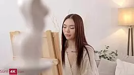 Kwini kim - petite 18+ asian babe fucks muscular guy!