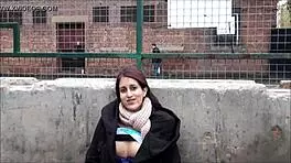 Feeling thrilled, zarina massoud flashes and pisses in public.