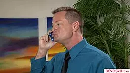 devilsvid com - guy ass fucking his brunette babysitter