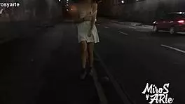 Exhibit on Garibaldi Slope Chilanga Lifts Dress for Drivers