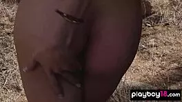 Flat Chested Canadian Beauty Drew Catherine Stripping On A Rock Outdoor