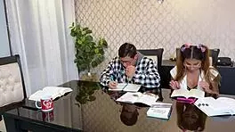 The babysitter prefers fucking over homework