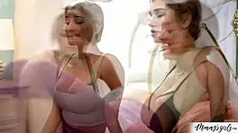 busty women engaging in tribbing