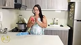 Housewife entices young adults with big black features and tips them generously