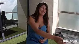 Camila Bow's huge Chilean tits bounce wildly during this intense POV fuck session