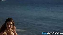 outdoor teasing from beautiful serena j and her shaved pussy