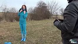 bold monster cock threesome fucks nasty brunette outdoors