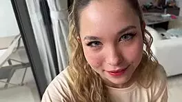 Small 18+ Asian Mouth Swallows Cock Passionately