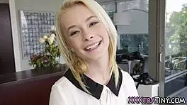 Tiny Blonde Gets Cummed