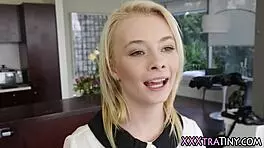 Tiny Blonde Gets Cummed