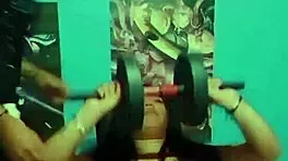 Fuck athletic Latina in gym