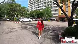 Hot big boobed amateur thai teen polly pouncing on big european cock