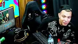 Victoria Camargo Bent Over on Podcast Table