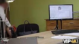 Vip4k Brunette Undresses Due To Unemployment