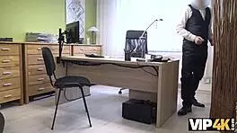 Vip4k Brunette Undresses Due To Unemployment